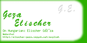 geza elischer business card